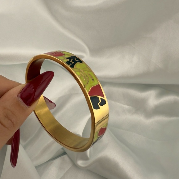 Colorful Enamel Bangle Bracelet - Picture 5 of 8